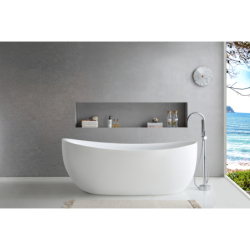 Wanna wolnostojąca AVOLA 180 cm przelew szczelinowy korek klik klak chrom CORSAN V032XXLCH