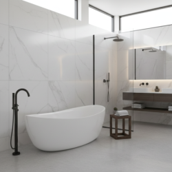 Wanna wolnostojąca AVOLA 180 cm przelew szczelinowy korek klik klak gunmetal CORSAN V032XXLGM