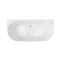 Wanna przyścienna MONO slim 160 cm przelew szczelinowy korek klik klak miedź szczotkowana CORSAN V029LSBRG