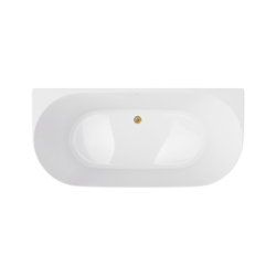 Wanna przyścienna MONO slim 170 cm przelew szczelinowy korek klik klak złoto szczotkowane CORSAN V029XLSBGL