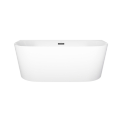 Wanna przyścienna MONO slim 160 cm korek klik klak czarny CORSAN E029LSBL