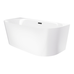 Wanna przyścienna MONO slim 160 cm korek klik klak czarny CORSAN E029LSBL