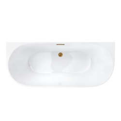 Wanna przyścienna MONO slim 160 cm korek klik klak szczotkowane złoto CORSAN E029LSBGL