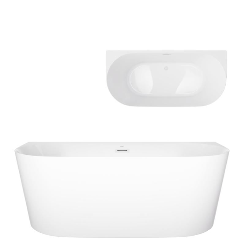 Wanna przyścienna MONO slim 170 cm korek klik klak biały CORSAN E029XLSWH