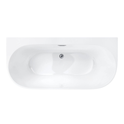 Wanna przyścienna wolnostojąca MONO 160 cm z szeroką krawędzią korek klik-klak chrom CORSAN E030LCH