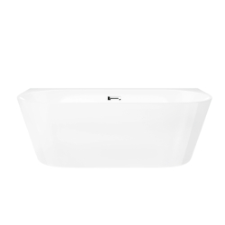 Wanna przyścienna wolnostojąca MONO 170 cm z szeroką krawędzią korek klik-klak chrom CORSAN E030XLCH