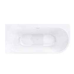 Wanna wolnostojąca narożna INTERO 170 x80 z szeroką krawędzią montaż lewostronny korek klik-klak biały CORSAN E240XLLWH