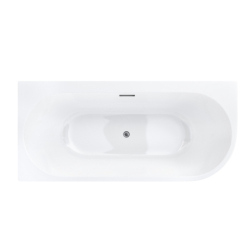 Wanna wolnostojąca narożna INTERO 170 x80 z szeroką krawędzią montaż lewostronny korek klik-klak chrom CORSAN E240XLLCH