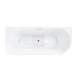 Wanna wolnostojąca narożna INTERO 160 x75 montaż lewostronny korek klik-klak miedziany / różowe złoto CORSAN E230LLRG