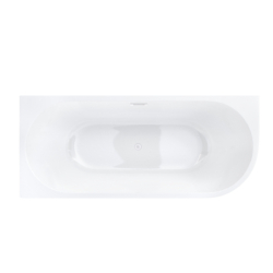 Wanna wolnostojąca narożna INTERO 160 x75 montaż lewostronny korek klik-klak biały CORSAN E230LLWH