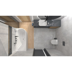 Wanna wolnostojąca narożna INTERO 160 x74 z szeroką krawędzią montaż lewostronny korek klik-klak biały CORSAN E240LLWH