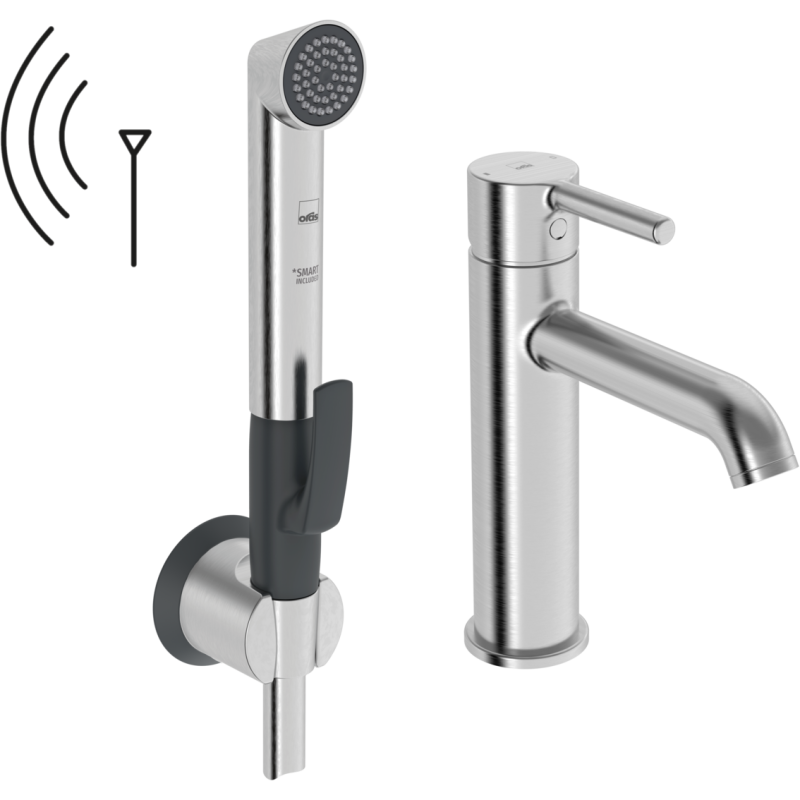 Bateria umywalkowa, 3 V 1-otworowa stal szczotkowana Optima Style ORAS 2613FH-80