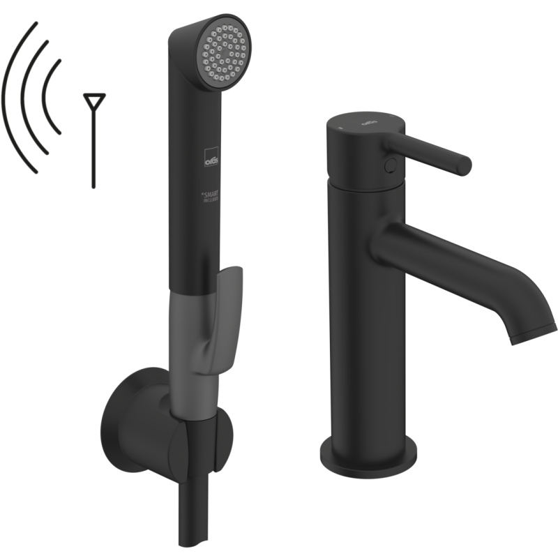 Bateria umywalkowa, 3 V 1-otworowa czarny matowy Optima Style ORAS 2613FH-33