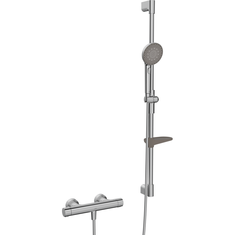 Bateria natryskowa z prysznicem stal szczotkowana HANSAPRISMA HANSA 4813043180