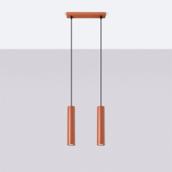 Lampa wisząca LAGOS 2 ochra czerwona SOLLUX SL.1490