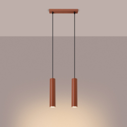 Lampa wisząca LAGOS 2 ochra czerwona SOLLUX SL.1490