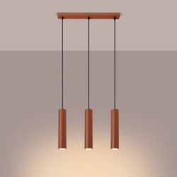 Lampa wisząca LAGOS 3L ochra czerwona SOLLUX SL.1491