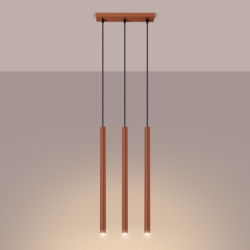 Lampa wisząca PASTELO 3 ochra czerwona SOLLUX SL.1526