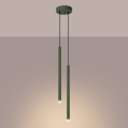 Lampa wisząca PASTELO 2 zielona oliwka SOLLUX SL.1519