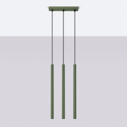 Lampa wisząca PASTELO 3 zielona oliwka SOLLUX SL.1520
