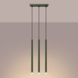 Lampa wisząca PASTELO 3 zielona oliwka SOLLUX SL.1520