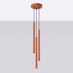 Lampa wisząca PASTELO 3P ochra czerwona SOLLUX SL.1527
