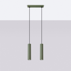 Lampa wisząca LAGOS 2 zielona oliwka SOLLUX SL.1485