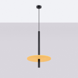 Lampa wisząca FELTRO 1 czarna/żółta SOLLUX SL.1880