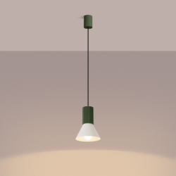Lampa wisząca ESTRIA 1 beżowa/zielona oliwka SOLLUX SL.1872