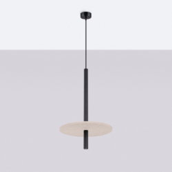 Lampa wisząca FELTRO 1 czarna/beżowa SOLLUX SL.1879