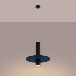 Lampa wisząca PELTA 1 czarna/granatowa SOLLUX SL.1884