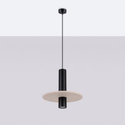 Lampa wisząca PELTA 1 czarna/beżowa SOLLUX SL.1882