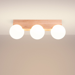 Plafon BULBO 3 naturalne drewno SOLLUX SL.1684