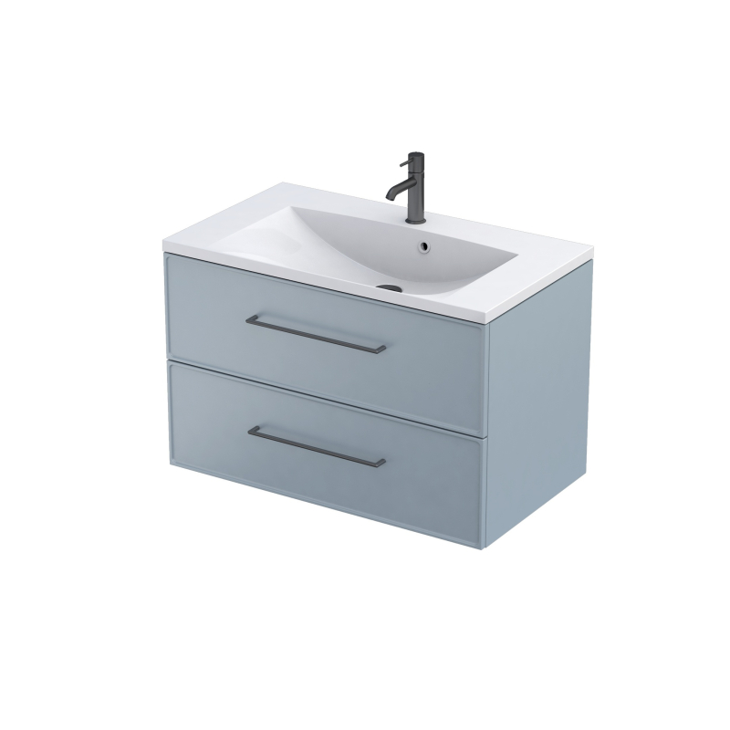 Szafka podumywalkowa 80 cm., dwie szuflady Lagom szaroniebieski mat, bez uchwytów ORISTO OR53-SD2S-80-16