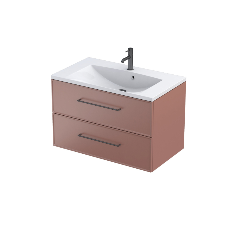 Szafka podumywalkowa 80 cm., dwie szuflady Lagom ceglany mat, bez uchwytów ORISTO OR53-SD2S-80-19