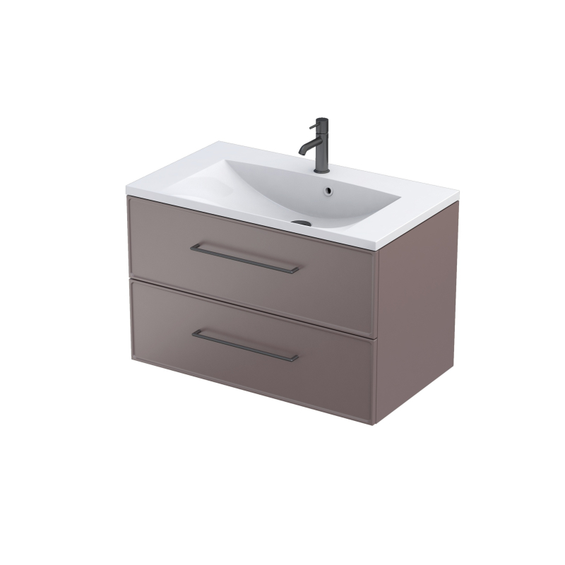 Szafka podumywalkowa 80 cm., dwie szuflady Lagom mokka mat, bez uchwytów ORISTO OR53-SD2S-80-21