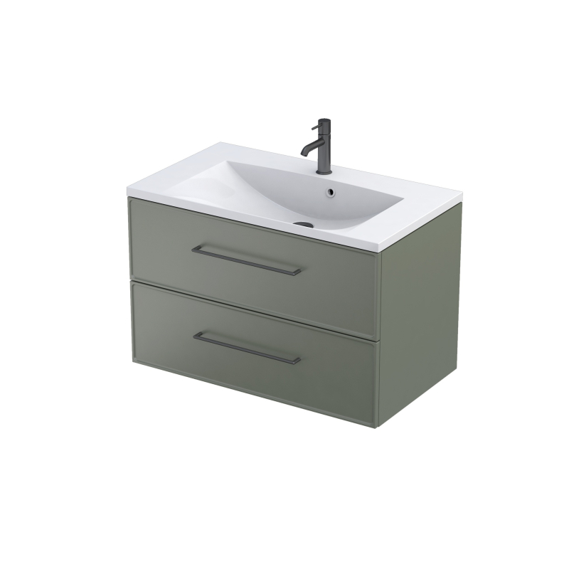 Szafka podumywalkowa 80 cm., dwie szuflady Lagom oliwkowy mat, bez uchwytów ORISTO OR53-SD2S-80-17