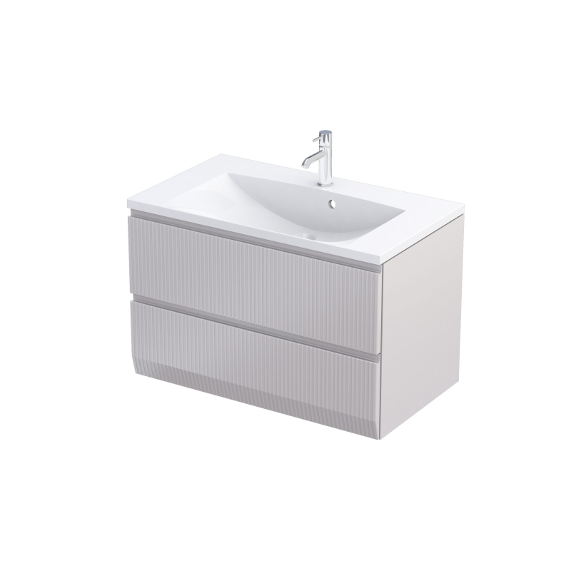 Szafka podumywalkowa 80 cm, dwie szuflady Brylant piaskowy mat, ryflowany ORISTO OR36-SD2S-80-10R