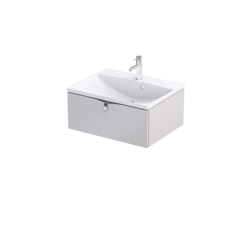 Szafka podumywalkowa 60 cm., jedna szuflada Siena piaskowy mat, uchwyt chrom połysk ORISTO OR45-SD1S-60-10