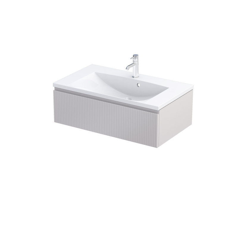 Szafka podumywalkowa 80 cm jedna szuflad Brylant piaskowy mat, ryflowany ORISTO OR36-SD1S-80-10R