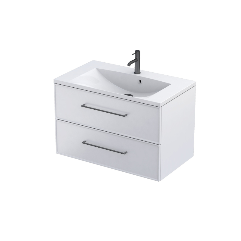 Szafka podumywalkowa 80 cm., dwie szuflady Lagom biały mat, bez uchwytów ORISTO OR53-SD2S-80-2