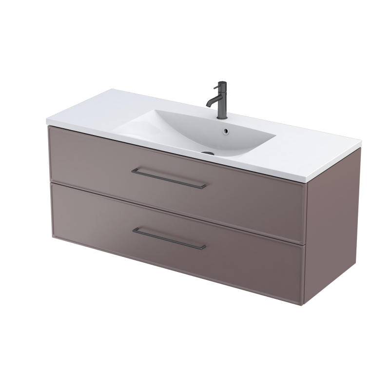 Szafka podumywalkowa 120 cm., dwie szuflady Lagom mokka mat, bez uchwytów ORISTO OR53-SD2S-120-21