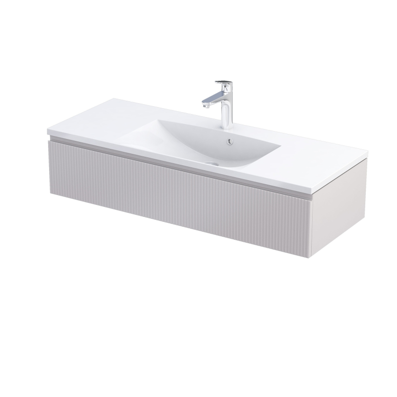 Szafka podumywalkowa 120 cm jedna szufla Brylant piaskowy mat, ryflowany ORISTO OR36-SD1S-120-10R