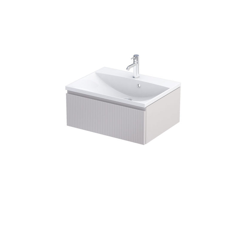 Szafka podumywalkowa 60 cm jedna szuflad Brylant piaskowy mat, ryflowany ORISTO OR36-SD1S-60-10R