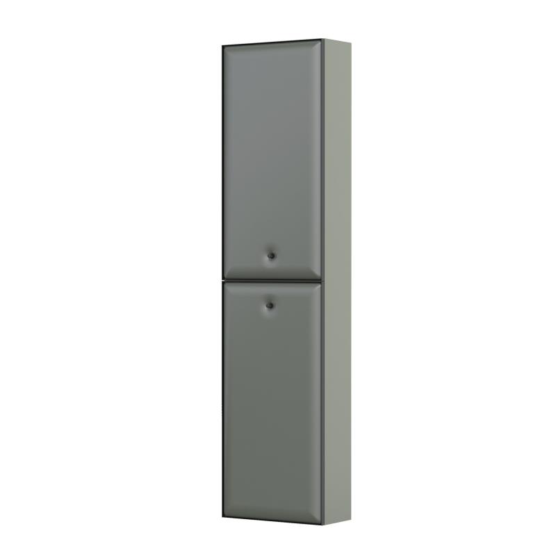 Szafka wysoka boczna 40 cm., dwoje drzwi Pillow oliwkowy mat, uchwyt czarny mat ORISTO OR54-SB2D-40-17