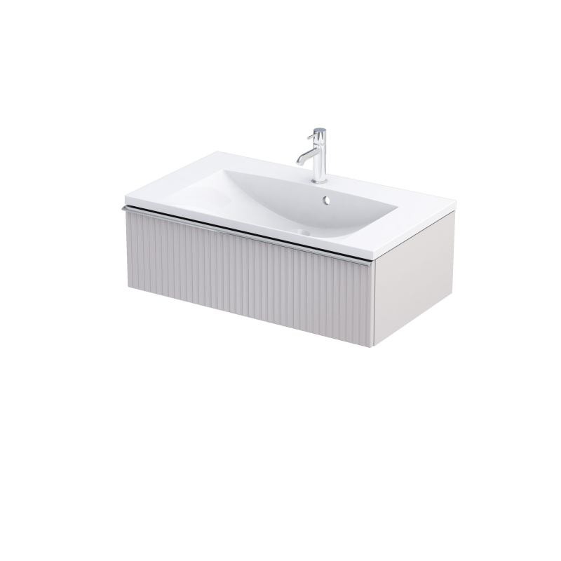 Szafka podumywalkowa 80 cm jedna szuflada Etna piaskowy mat, bez uchwytów, ryflowana ORISTO OR52-SD1S-80-10R