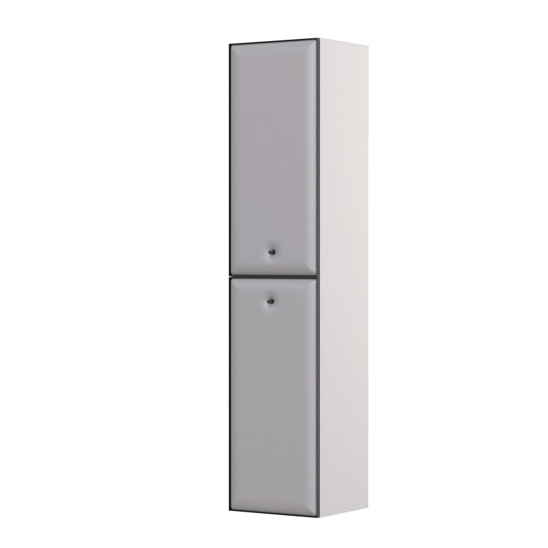 Szafka wysoka boczna 35 cm., dwoje drzwi Pillow piaskowy mat, uchwyt czarny mat ORISTO OR54-SB2D-35-10