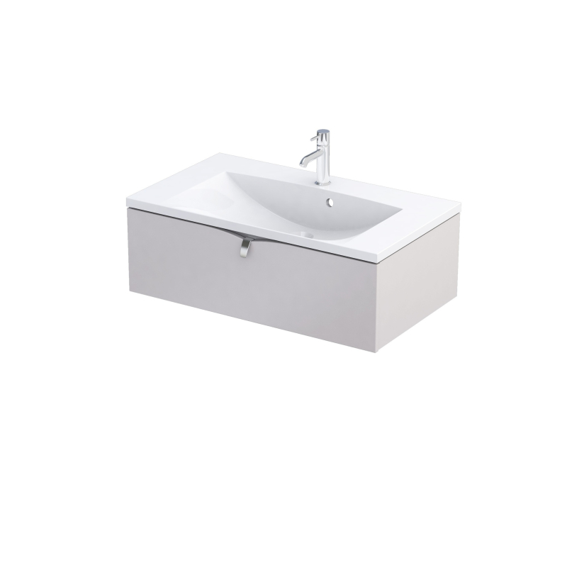 Szafka podumywalkowa 80 cm., jedna szuflada Siena piaskowy mat, uchwyt chrom połysk ORISTO OR45-SD1S-80-10