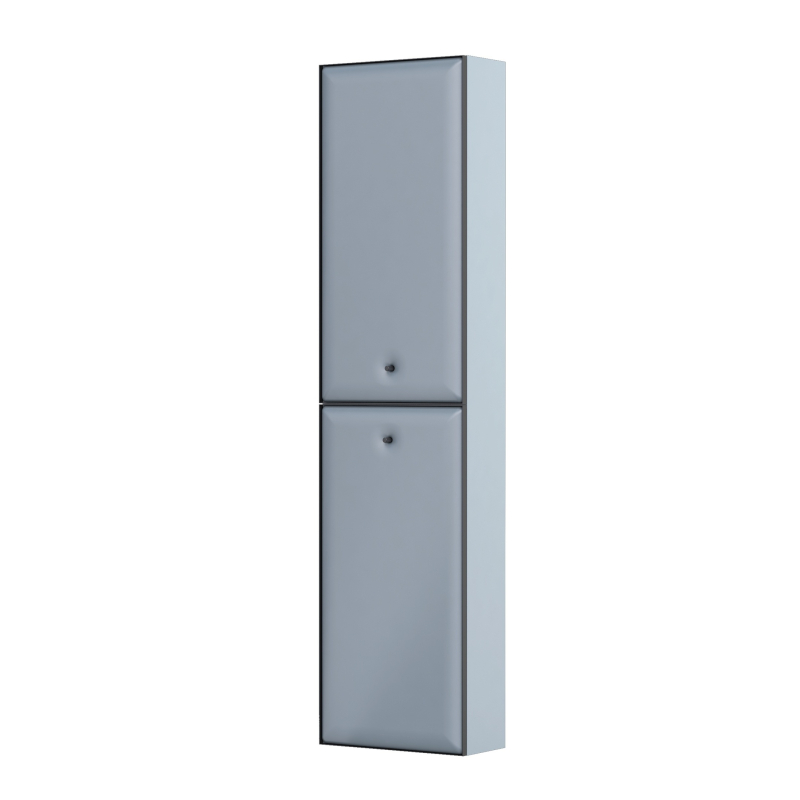 Szafka wysoka boczna 40 cm., 2-drzwiowa Pillow szaroniebieski mat, lewa/ prawa, uchwyt czarny mat ORISTO OR54-SB2D-40-16