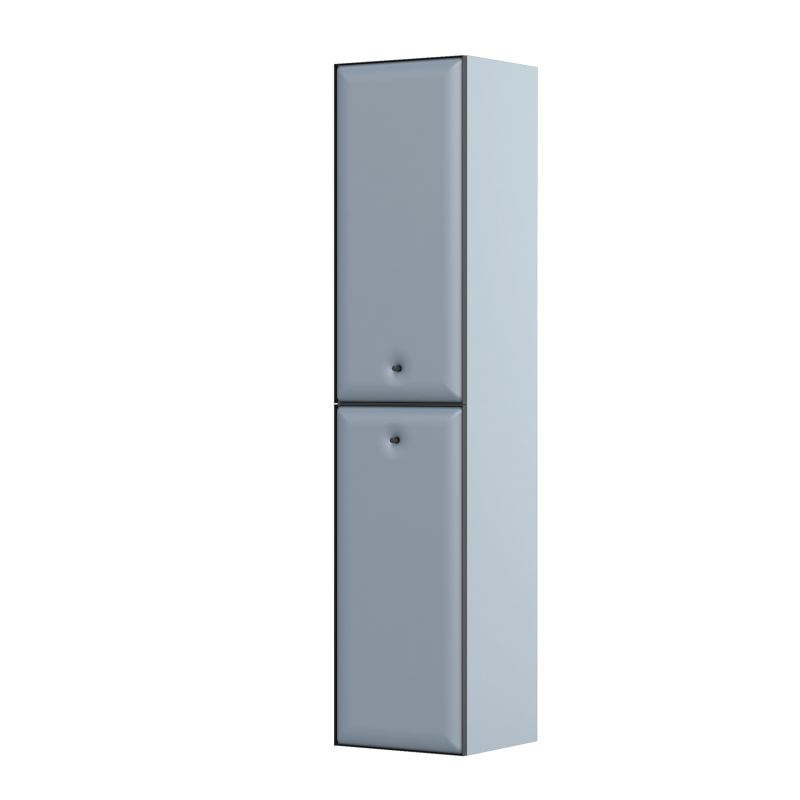 Szafka wysoka boczna 35 cm., 2-drzwiowa Pillow szaroniebieski mat, lewa/ prawa, uchwyt czarny mat ORISTO OR54-SB2D-35-16